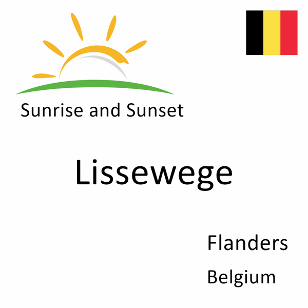 Sunrise and sunset times for Lissewege, Flanders, Belgium