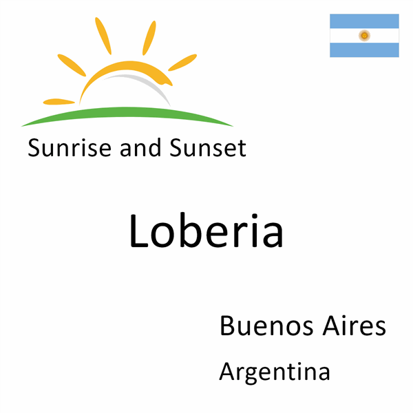 Sunrise and sunset times for Loberia, Buenos Aires, Argentina