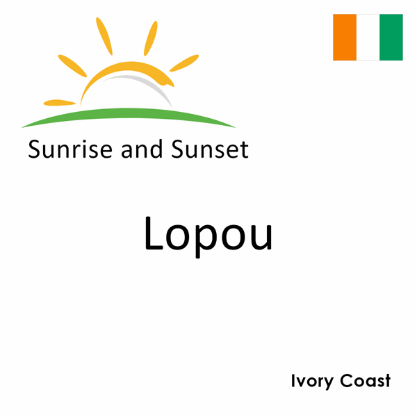 Sunrise and sunset times for Lopou, Ivory Coast