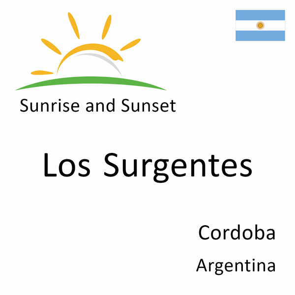 Sunrise and sunset times for Los Surgentes, Cordoba, Argentina