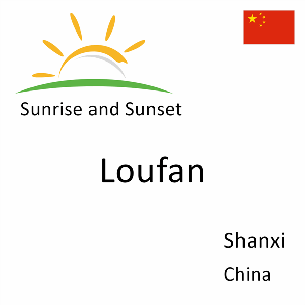 Sunrise and sunset times for Loufan, Shanxi, China