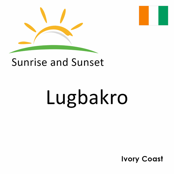 Sunrise and sunset times for Lugbakro, Ivory Coast