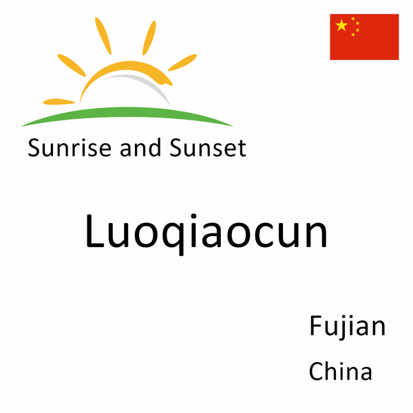 Sunrise and sunset times for Luoqiaocun, Fujian, China