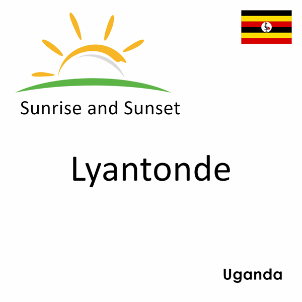 Sunrise and sunset times for Lyantonde, Uganda