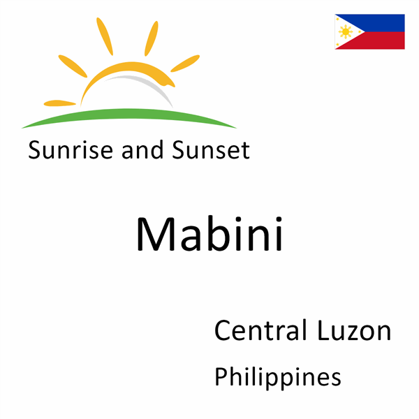 Sunrise and sunset times for Mabini, Central Luzon, Philippines