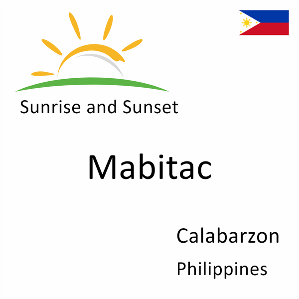 Sunrise and sunset times for Mabitac, Calabarzon, Philippines