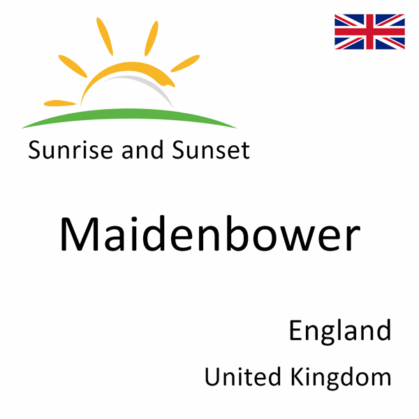 Sunrise and sunset times for Maidenbower, England, United Kingdom