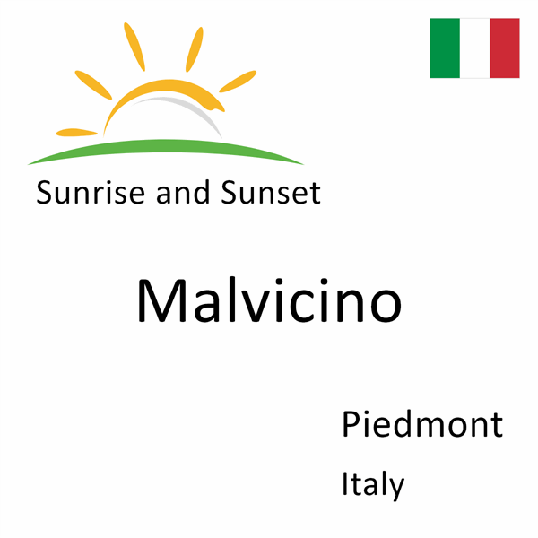 Sunrise and sunset times for Malvicino, Piedmont, Italy