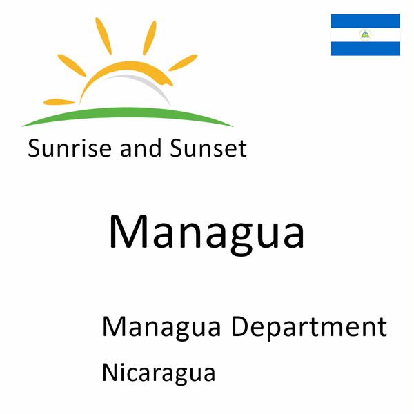 Sunrise and sunset times for Managua, Managua Department, Nicaragua