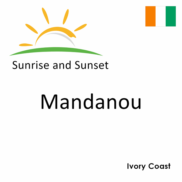 Sunrise and sunset times for Mandanou, Ivory Coast