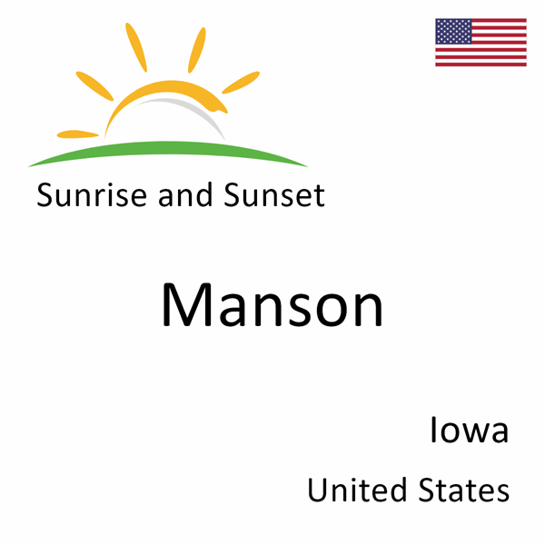 Sunrise and sunset times for Manson, Iowa, United States