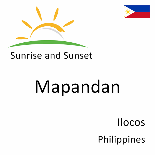 Sunrise and sunset times for Mapandan, Ilocos, Philippines