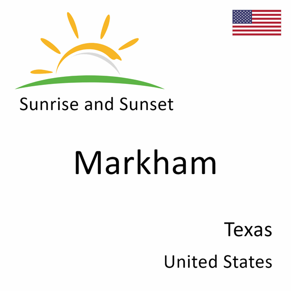 Sunrise and sunset times for Markham, Texas, United States