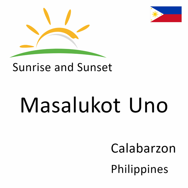 Sunrise and sunset times for Masalukot Uno, Calabarzon, Philippines