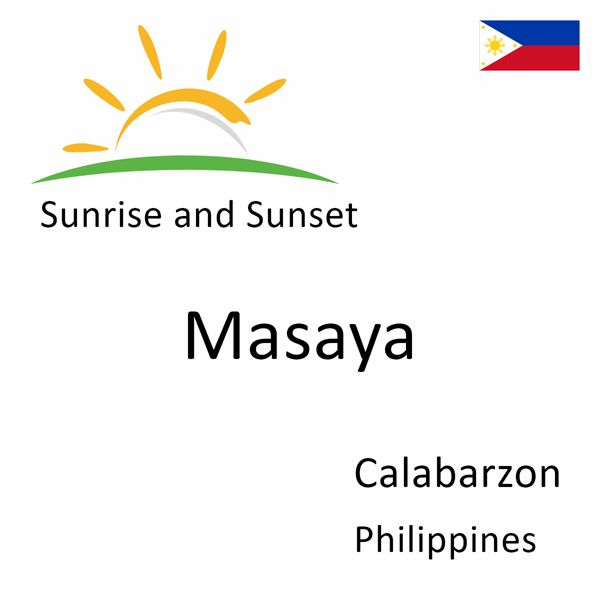 Sunrise and sunset times for Masaya, Calabarzon, Philippines