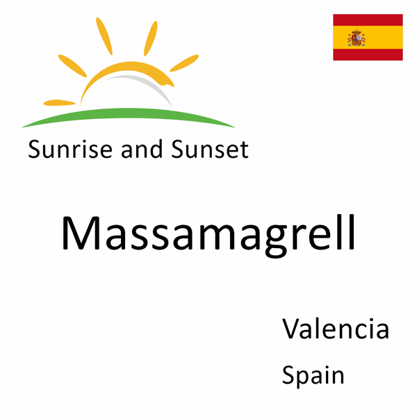 Sunrise and sunset times for Massamagrell, Valencia, Spain