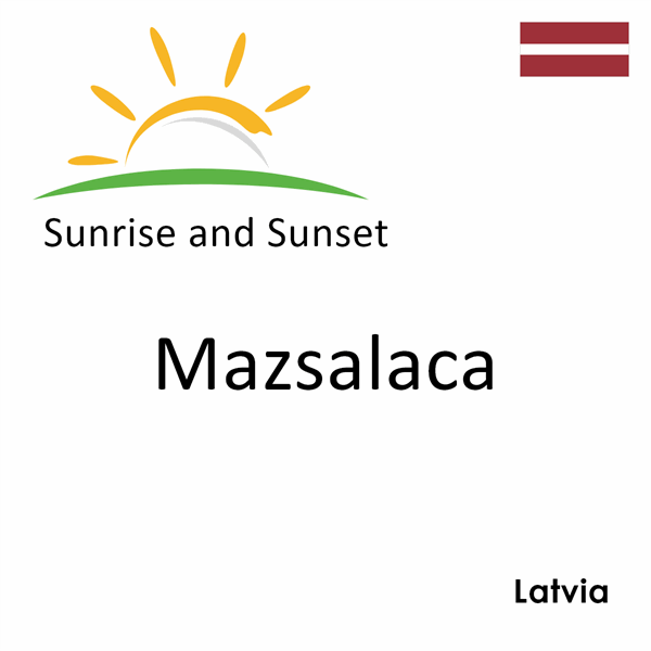 Sunrise and sunset times for Mazsalaca, Latvia