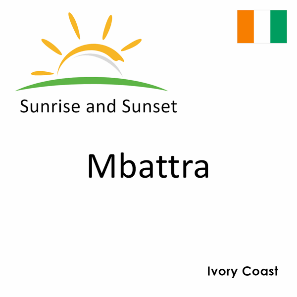 Sunrise and sunset times for Mbattra, Ivory Coast