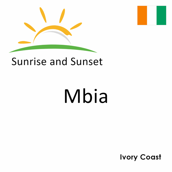 Sunrise and sunset times for Mbia, Ivory Coast