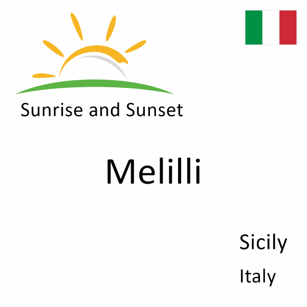 Sunrise and sunset times for Melilli, Sicily, Italy