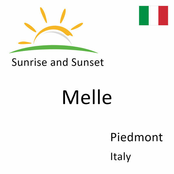 Sunrise and sunset times for Melle, Piedmont, Italy