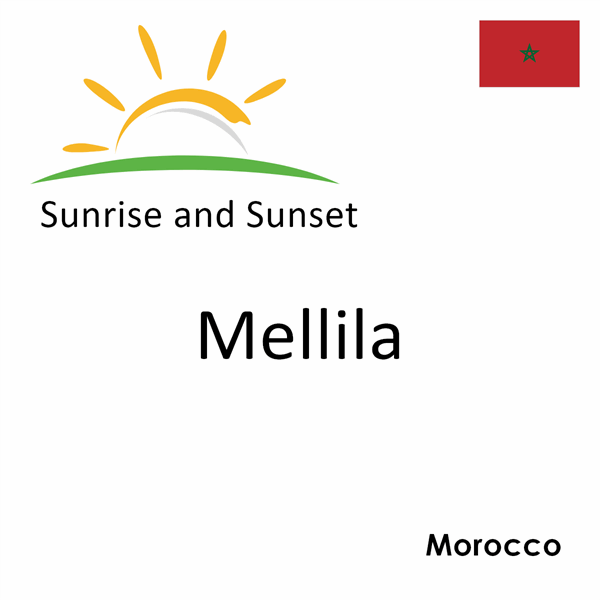 Sunrise and sunset times for Mellila, Morocco