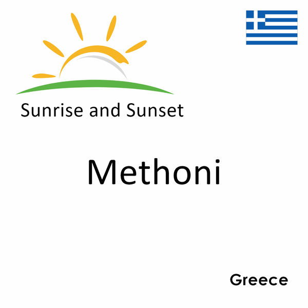 Sunrise and sunset times for Methoni, Greece