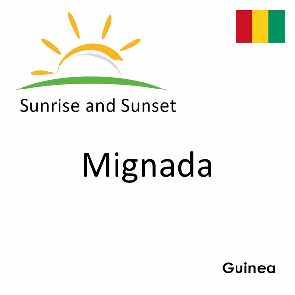 Sunrise and sunset times for Mignada, Guinea