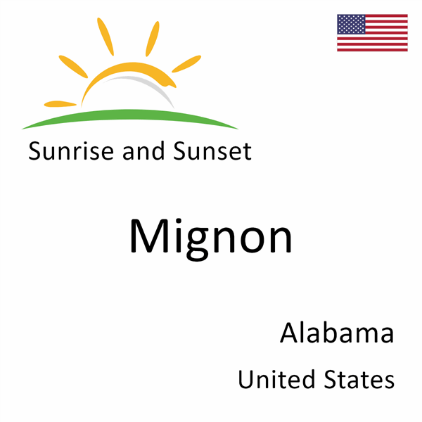 Sunrise and sunset times for Mignon, Alabama, United States