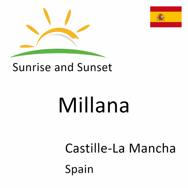 Sunrise and sunset times for Millana, Castille-La Mancha, Spain