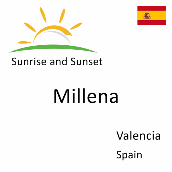 Sunrise and sunset times for Millena, Valencia, Spain