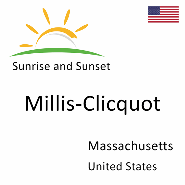 Sunrise and sunset times for Millis-Clicquot, Massachusetts, United States