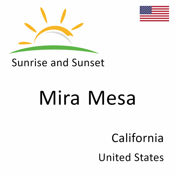 Sunrise and sunset times for Mira Mesa, California, United States