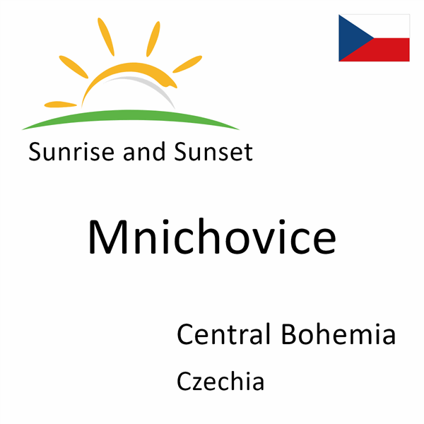 Sunrise and sunset times for Mnichovice, Central Bohemia, Czechia