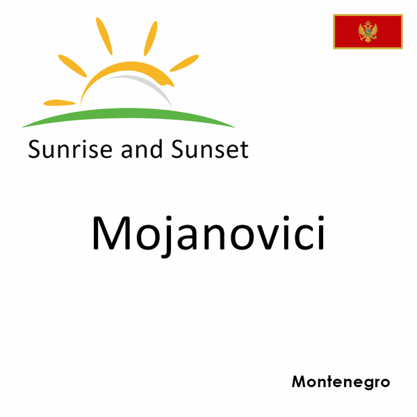 Sunrise and sunset times for Mojanovici, Montenegro