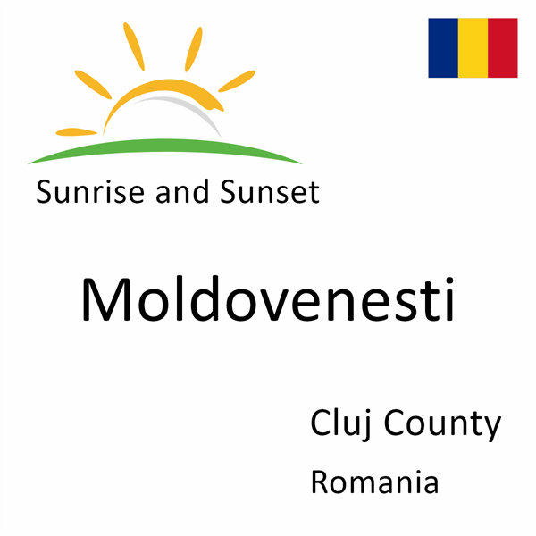 Sunrise and sunset times for Moldovenesti, Cluj County, Romania