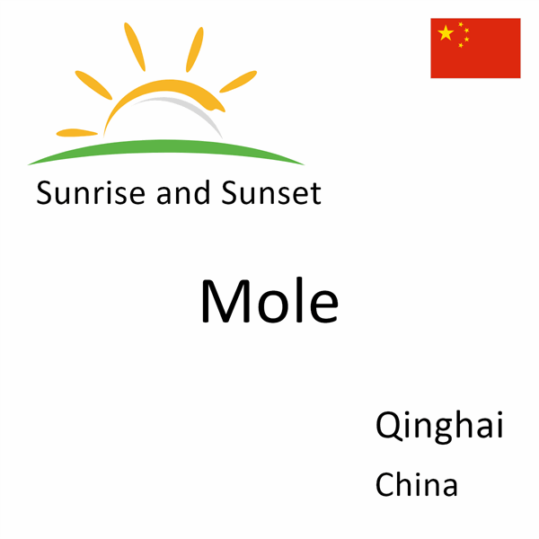 Sunrise and sunset times for Mole, Qinghai, China