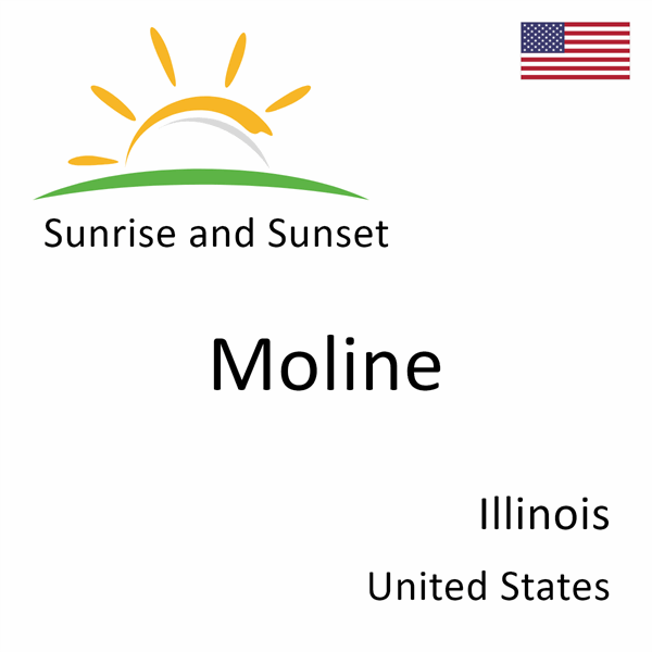 Sunrise and sunset times for Moline, Illinois, United States