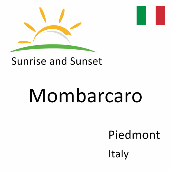 Sunrise and sunset times for Mombarcaro, Piedmont, Italy