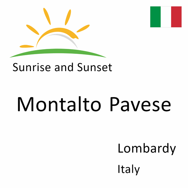 Sunrise and sunset times for Montalto Pavese, Lombardy, Italy