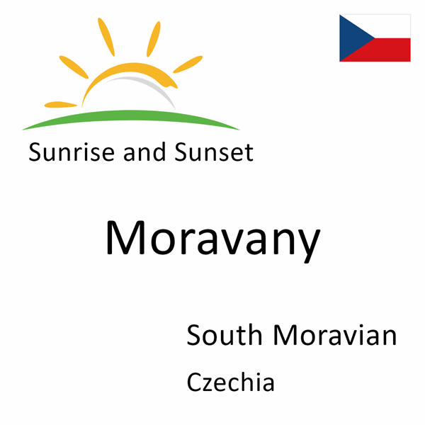 Sunrise and sunset times for Moravany, South Moravian, Czechia