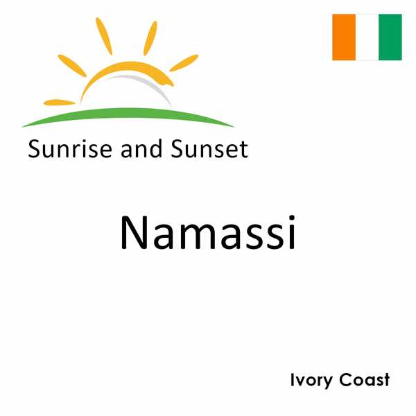 Sunrise and sunset times for Namassi, Ivory Coast