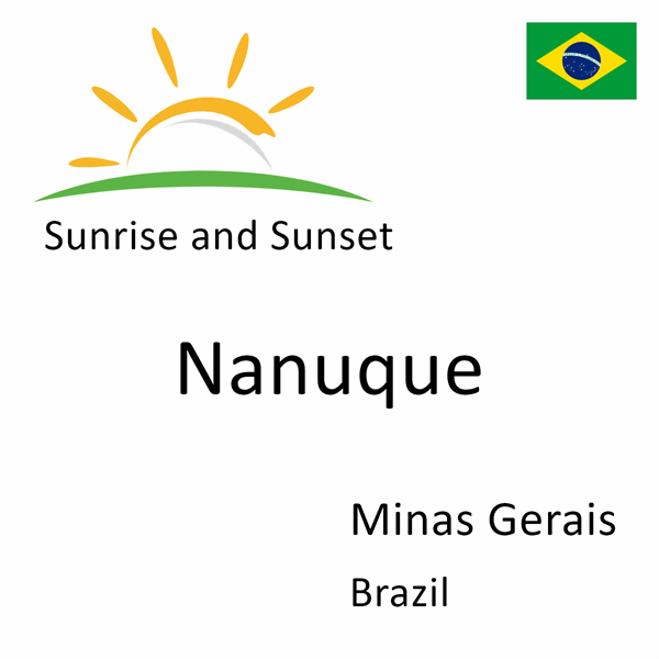 Sunrise and sunset times for Nanuque, Minas Gerais, Brazil