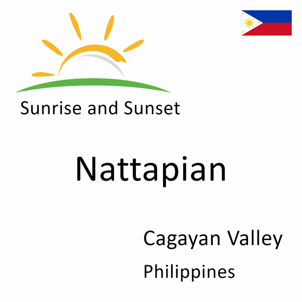 Sunrise and sunset times for Nattapian, Cagayan Valley, Philippines