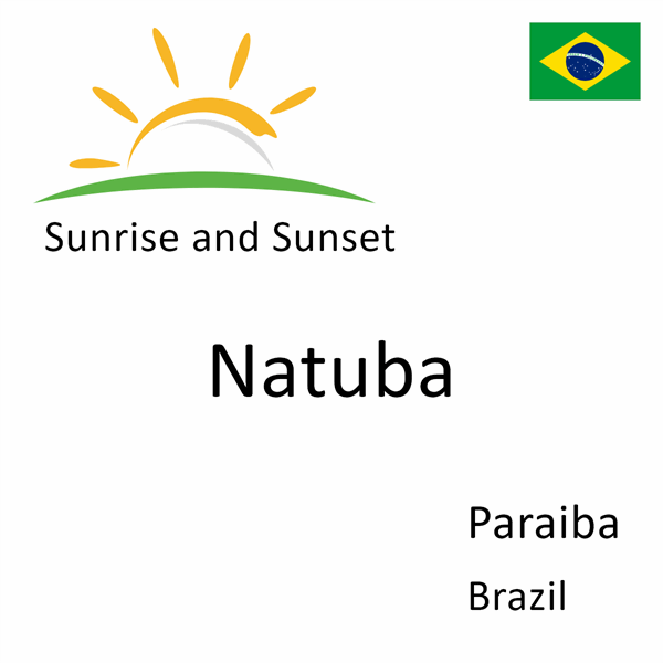 Sunrise and sunset times for Natuba, Paraiba, Brazil