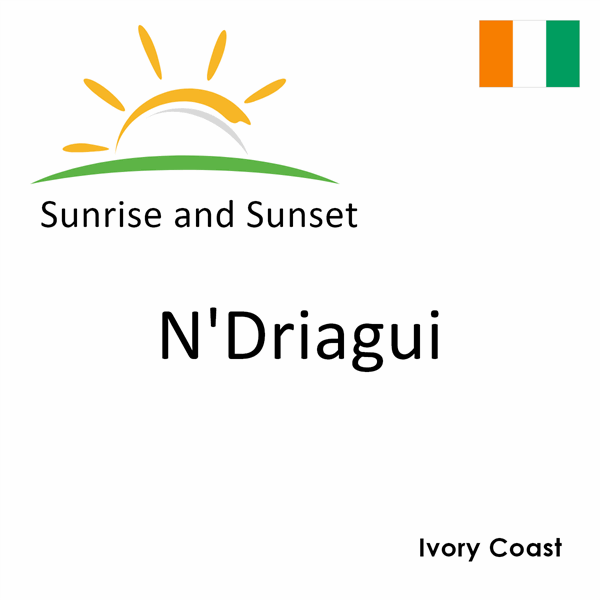 Sunrise and sunset times for N'Driagui, Ivory Coast