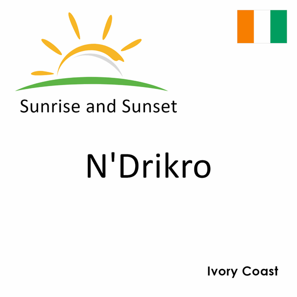 Sunrise and sunset times for N'Drikro, Ivory Coast