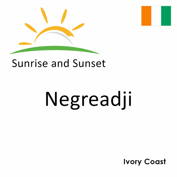 Sunrise and sunset times for Negreadji, Ivory Coast