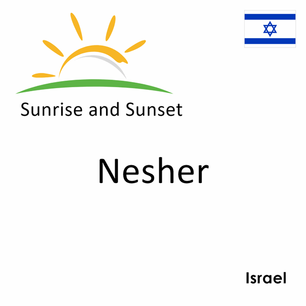 Sunrise and sunset times for Nesher, Israel