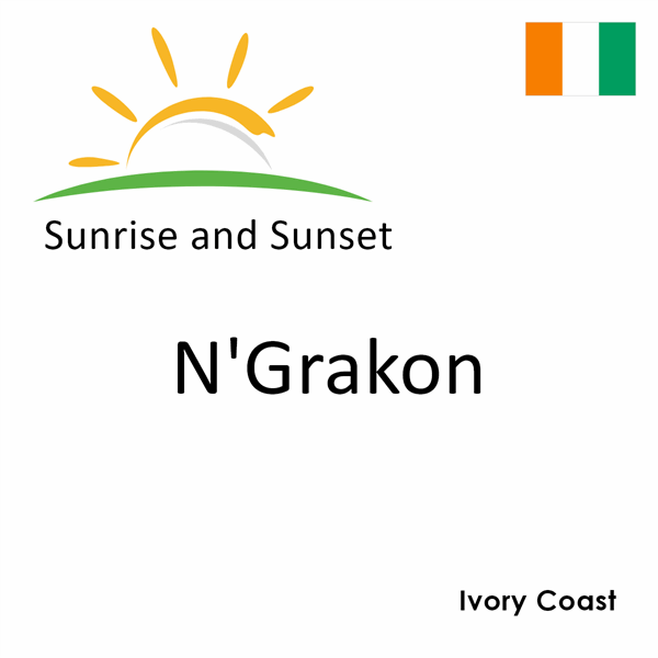 Sunrise and sunset times for N'Grakon, Ivory Coast